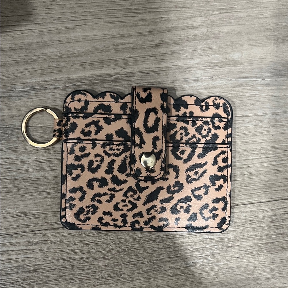 Chic‎ Leopard Print Card Holder with Keyring